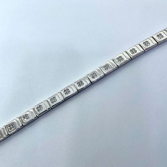 Silver Men Rhodium Fancy Bracelet