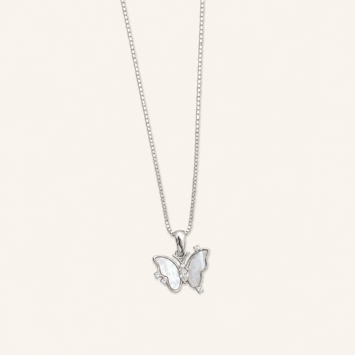 925 Silver Mop Butterfly Chain-Pendant