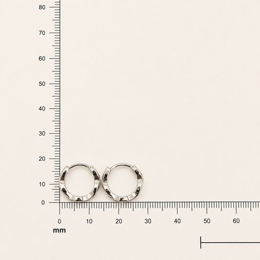 925 Silver Twisted Style Hoop Bali