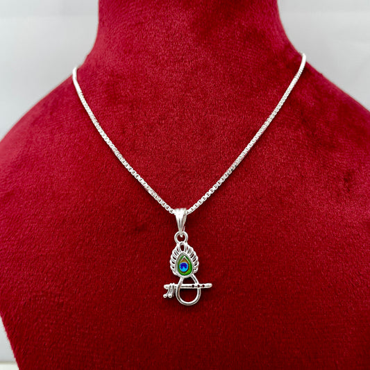 Silver Morepankh Fancy Pendent