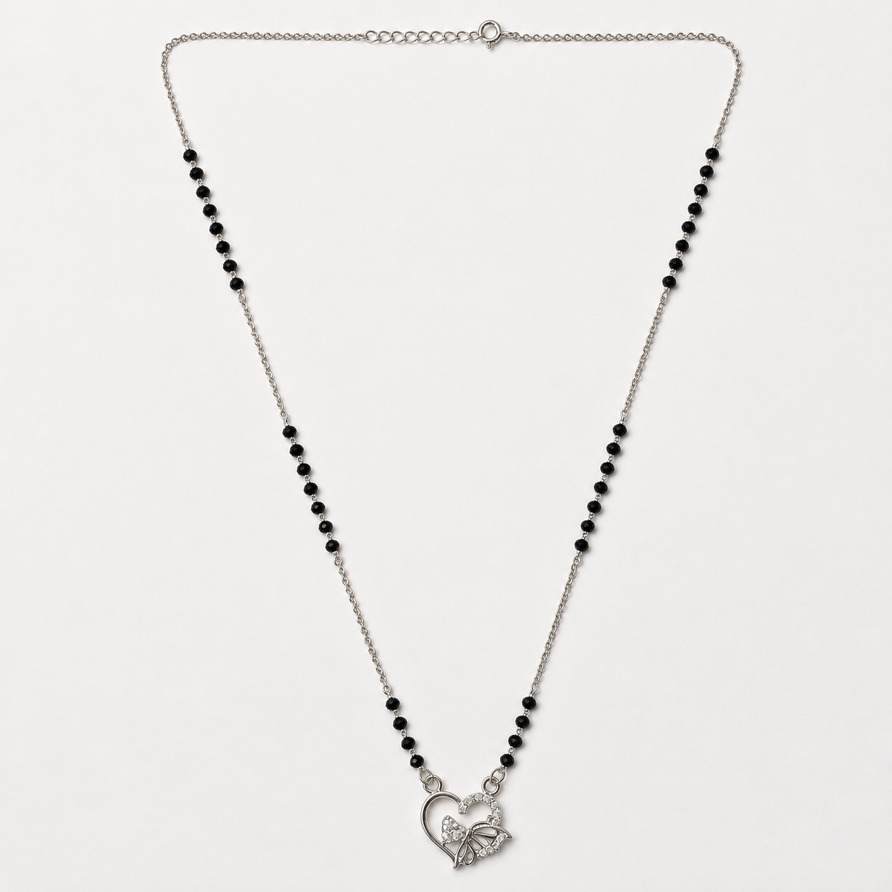925 Silver Butterfly with Heart Mangalsutra