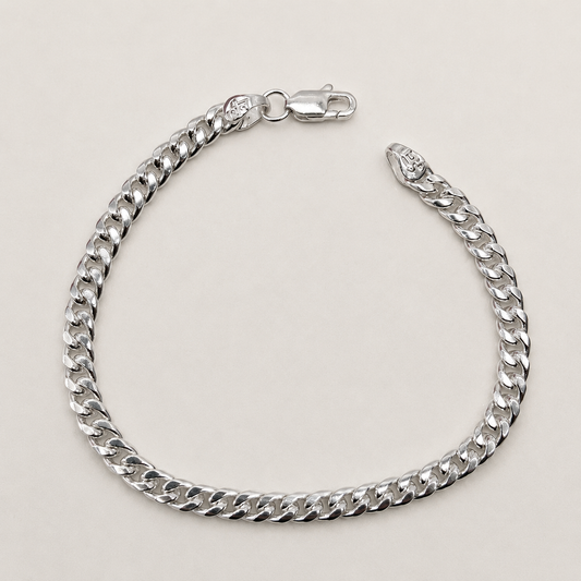 Silver Men Cuban Bracelet