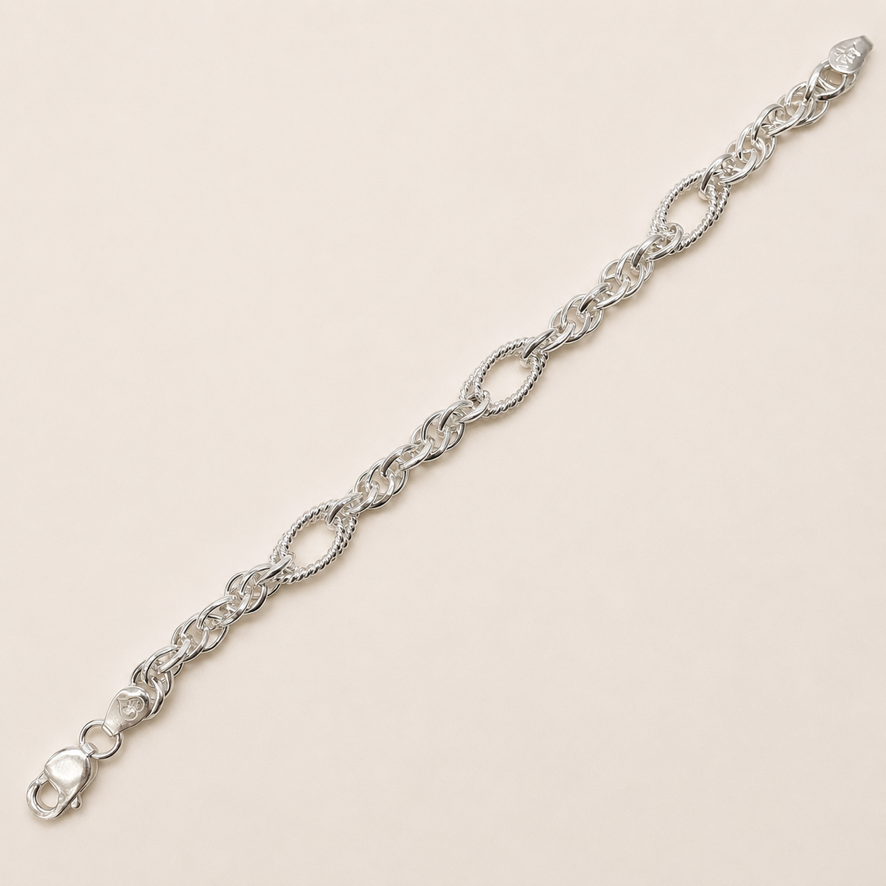 Silver Men Fusion Twisted Bracelet