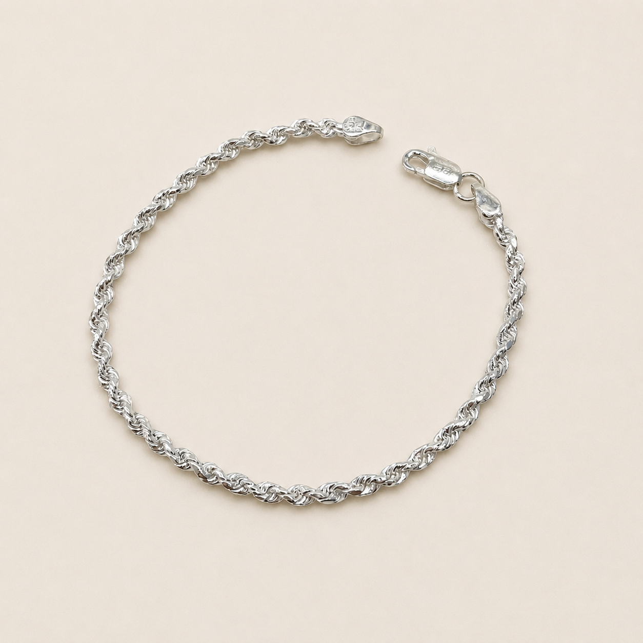 Silver Men Rope Bracelet