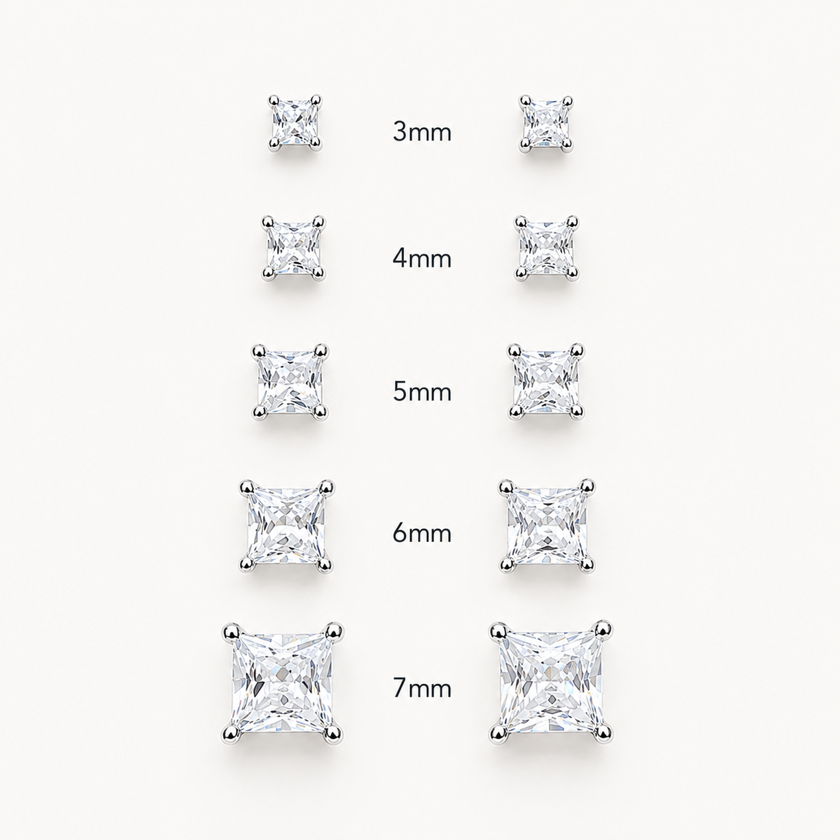 92.5 Silver Square Studs