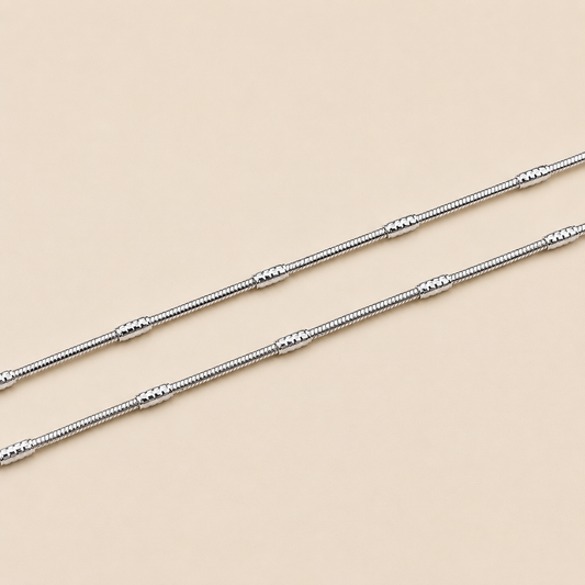 Silver Minimalist & Sleek Anklet for Her