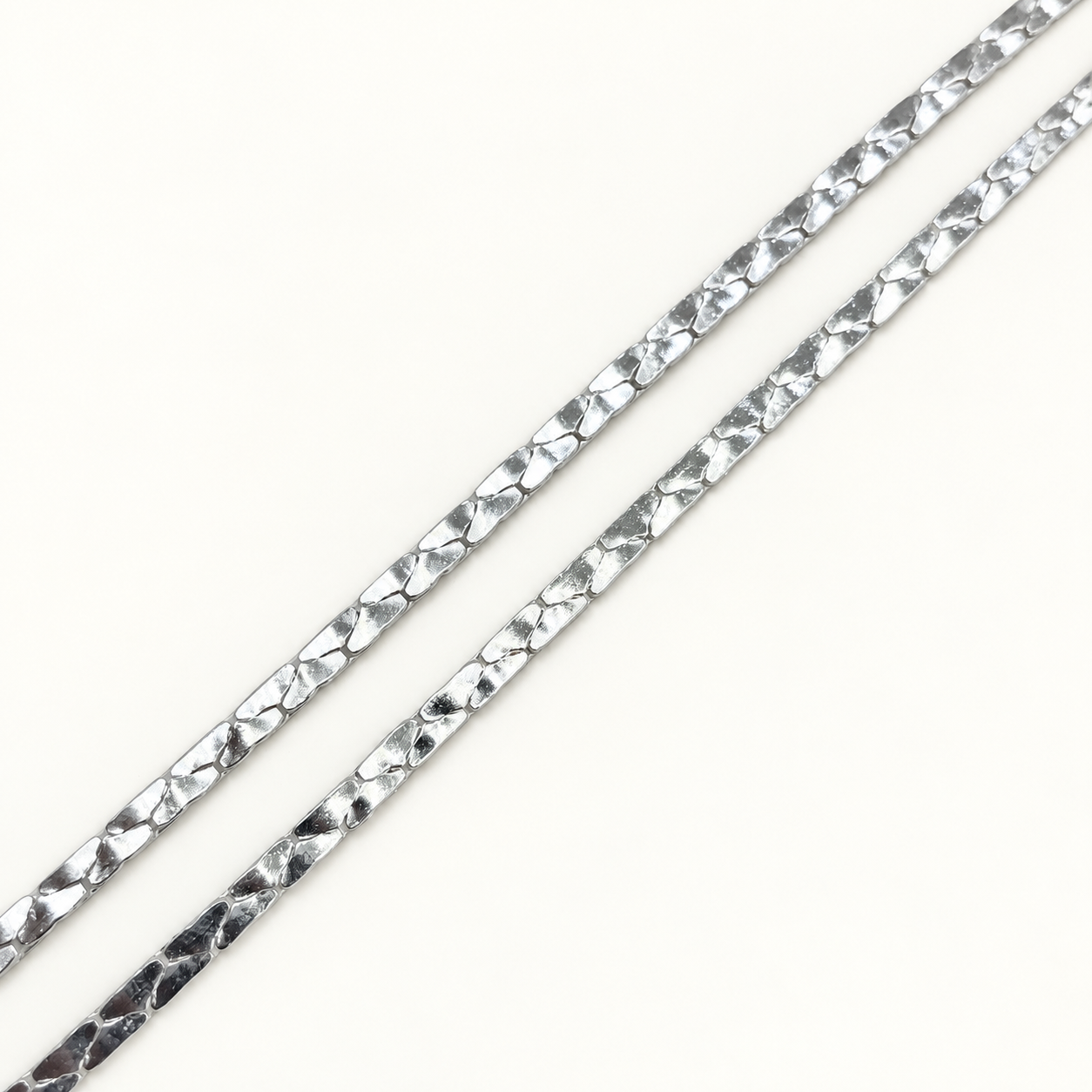Silver Cross Style Flat Anklet