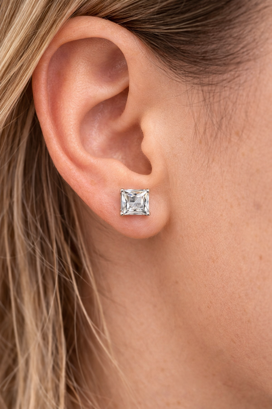 92.5 Silver Square Studs