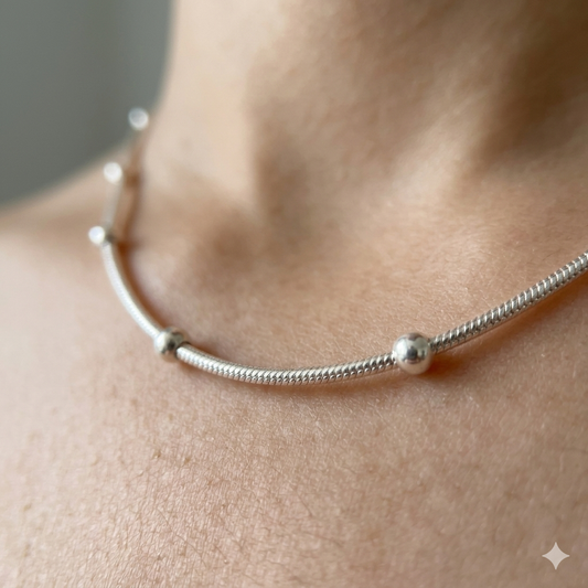 Silver Kids Ball Snake Chain