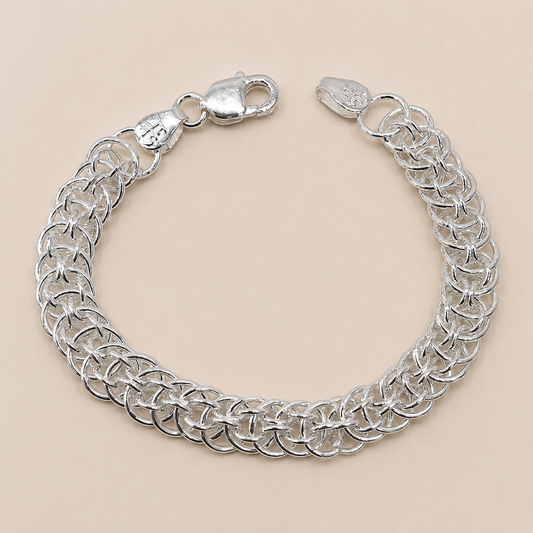 Silver Men Interlink Bracelet