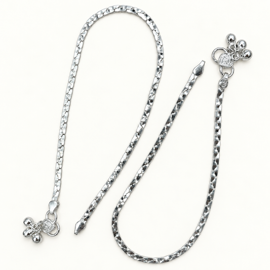 Silver Cross Style Flat Anklet