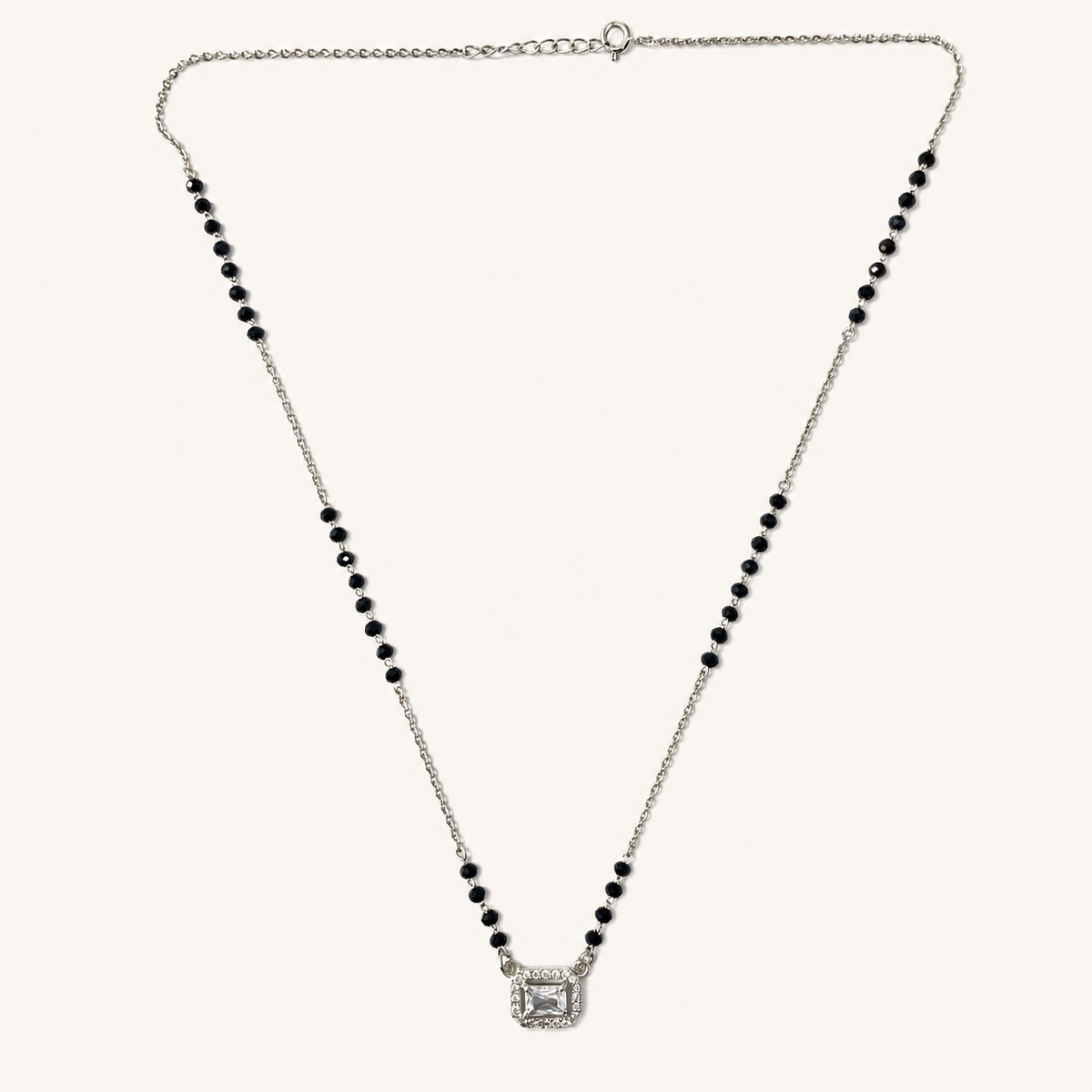 925 Silver Zircon Halo Style Mangalsutra