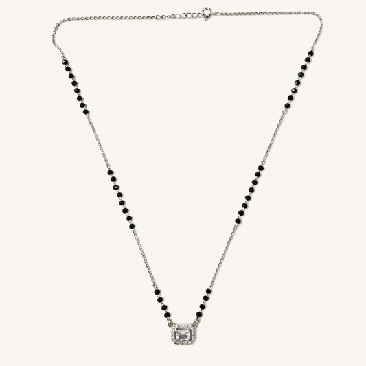 925 Silver Zircon Halo Style Mangalsutra