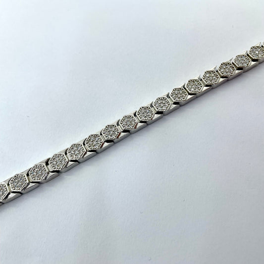 Silver Men Rhodium Fancy Bracelet