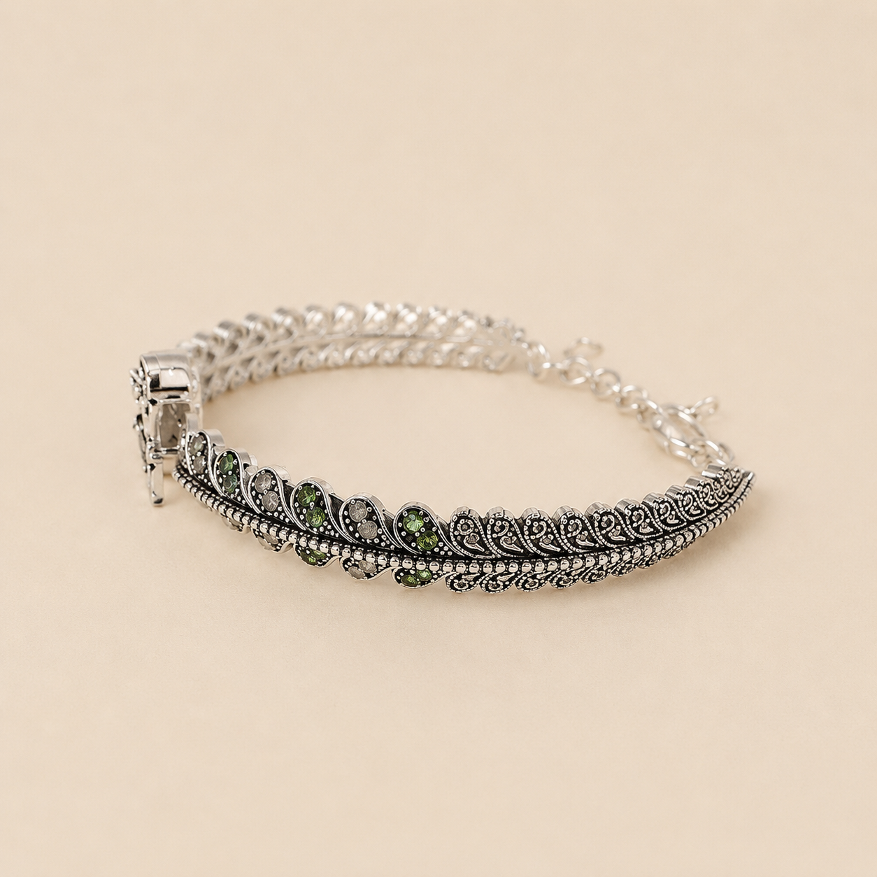 Silver Antique Butterfly Ladies Bracelet