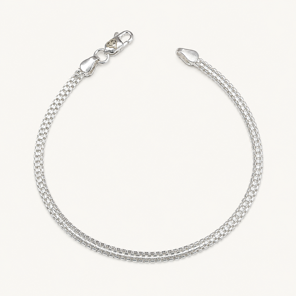 Silver Double Box Minimal Bracelet