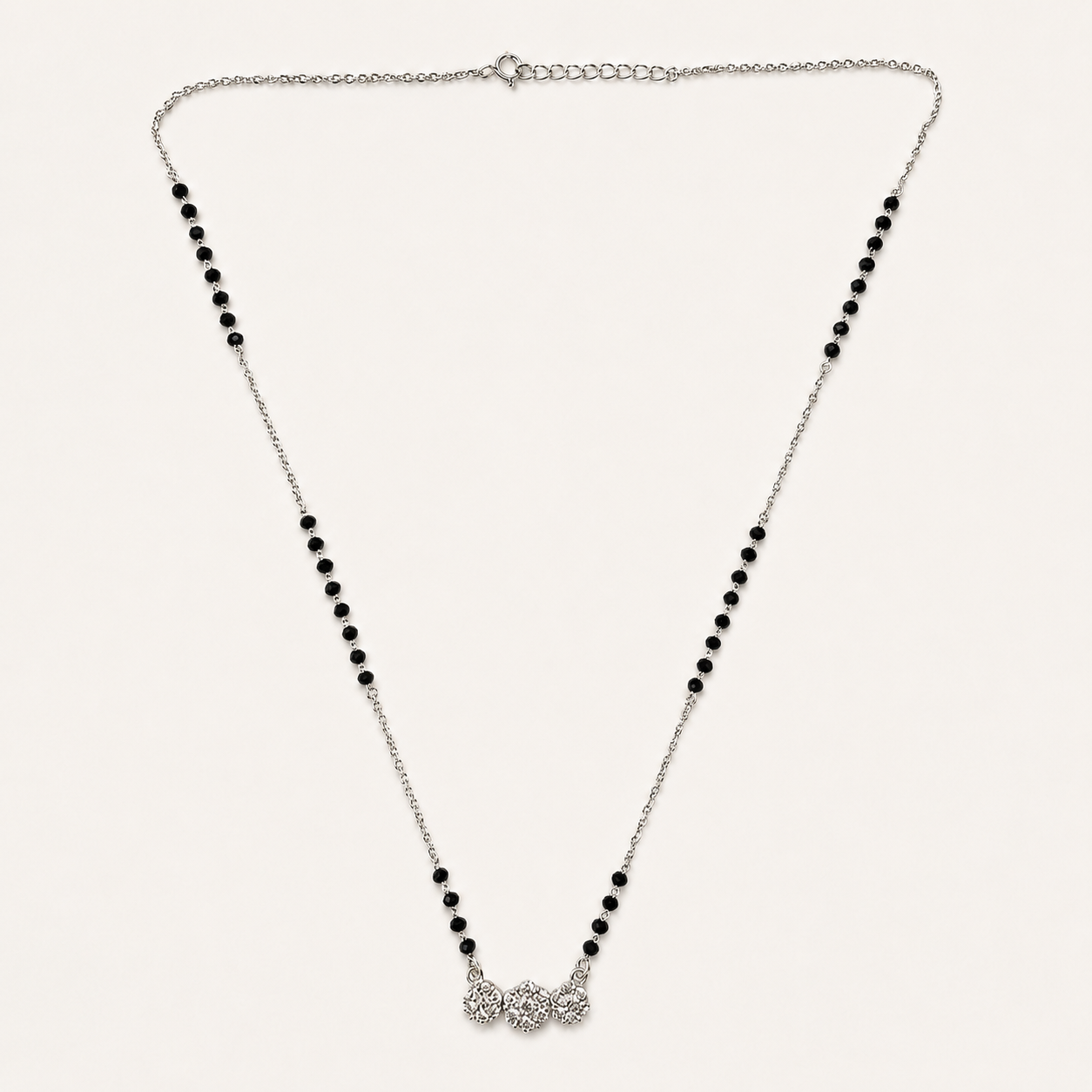 925 Silver Triple Star 7 Stone Mangalsutra