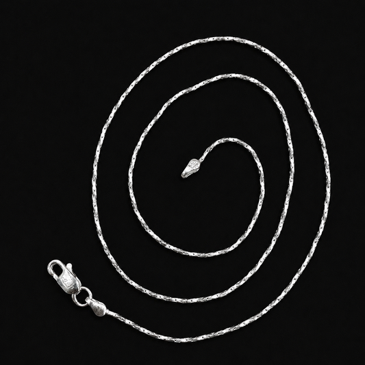 Silver Ultra Light Weight Twisted Chain