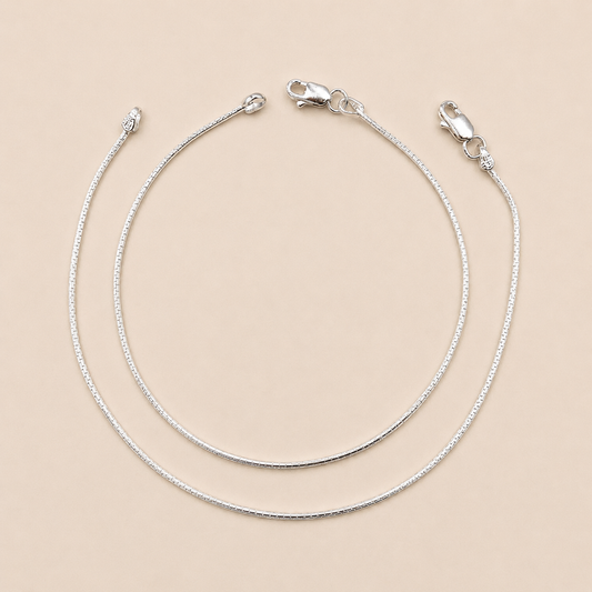 Silver Snake Chain Anklet - Minimal Style