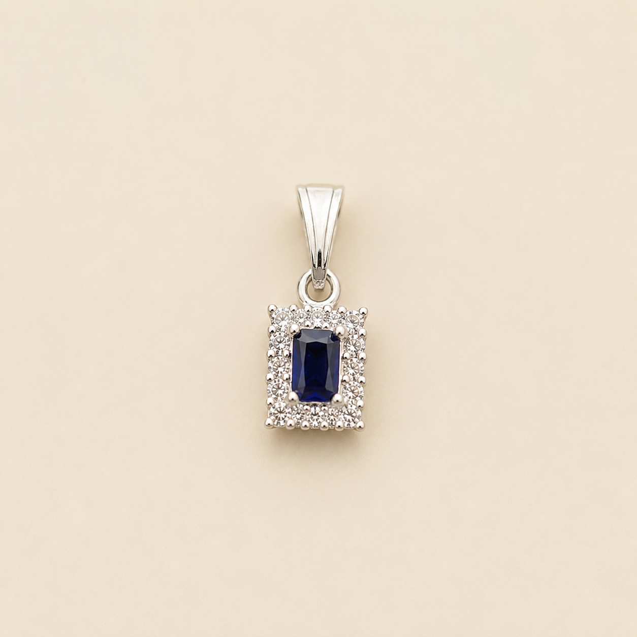 Silver Blue Stone Pendant for Daily Wear