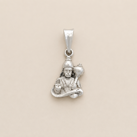 Silver Matte Finish Hanuman ji Pendant