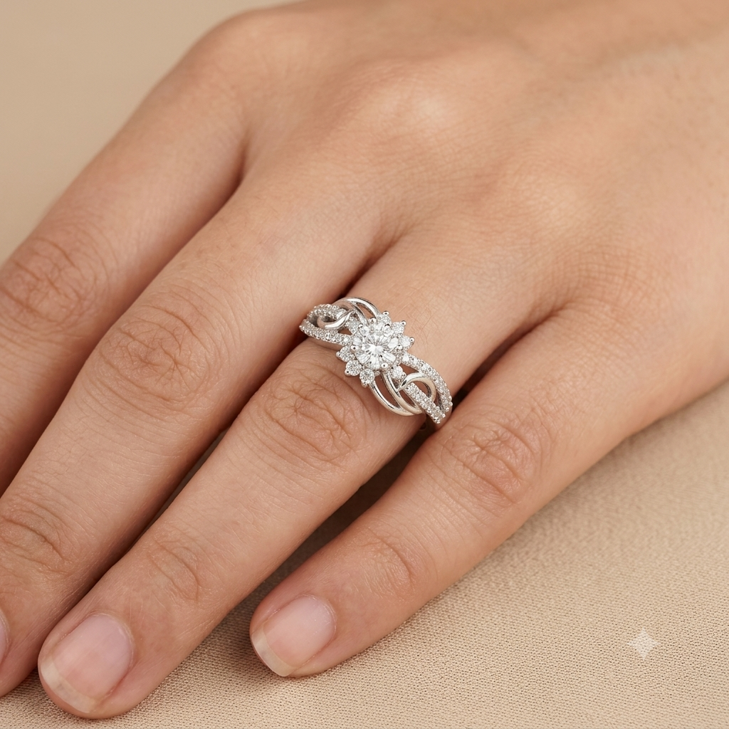 925 Pure Silver Premium Solitaire Ring