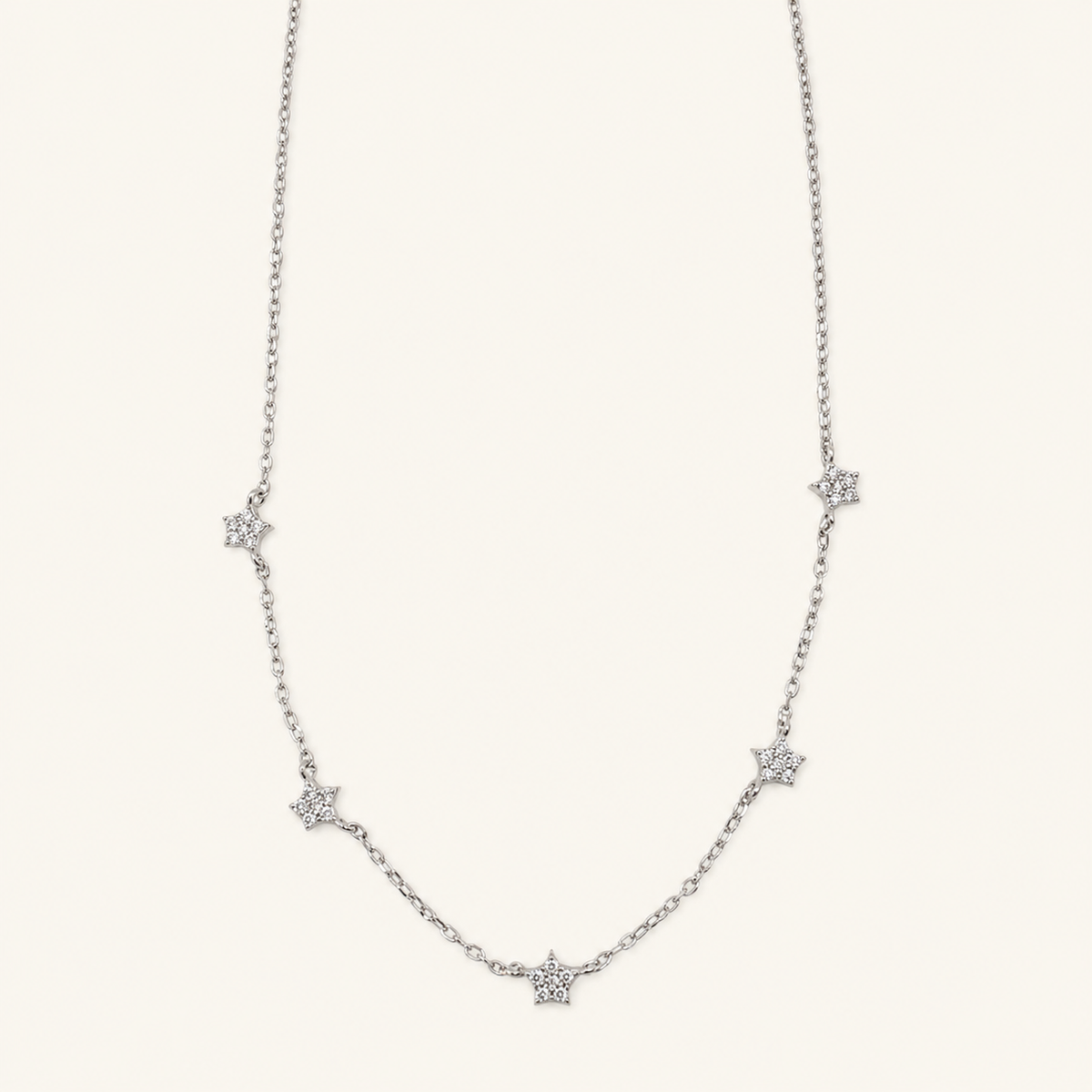 925 Silver 5 Star Charm Chain-Pendant