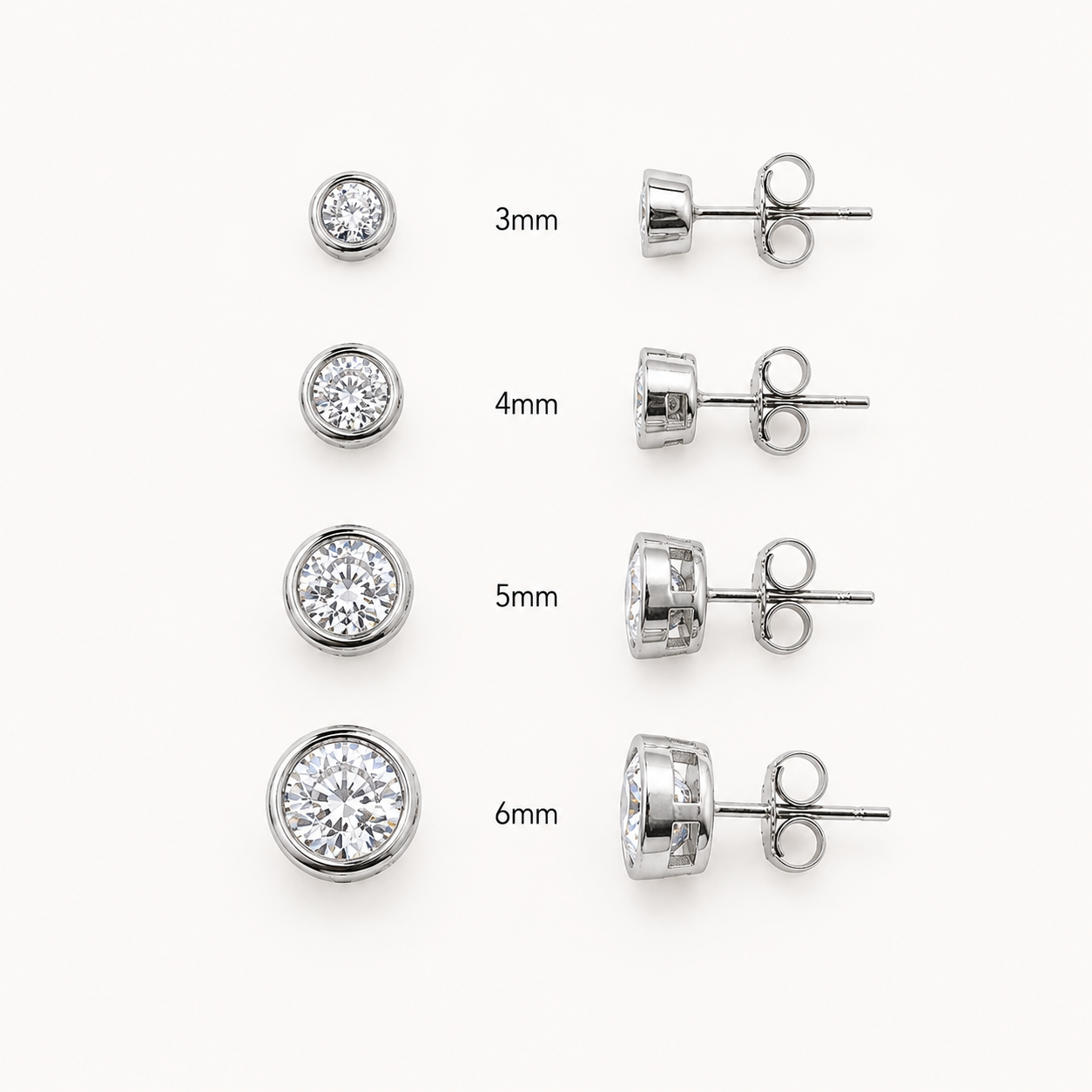 92.5 Silver Round Pack Style Studs
