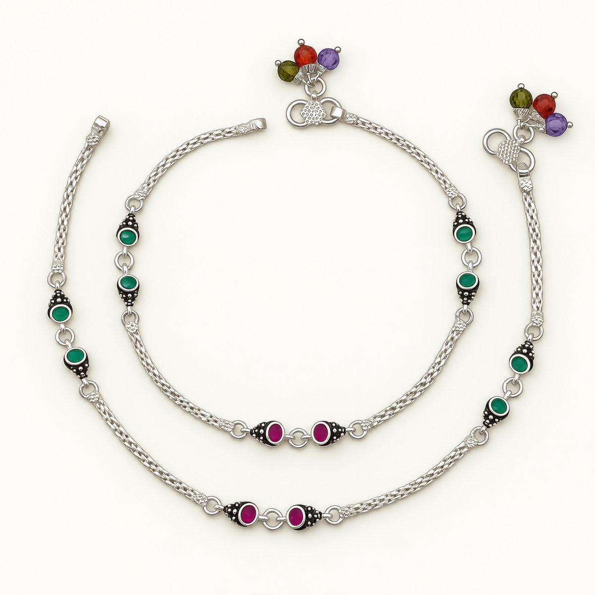 Silver Ox Plain Anklet