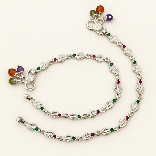 Silver 6.25 inch Stylish Kids Anklet