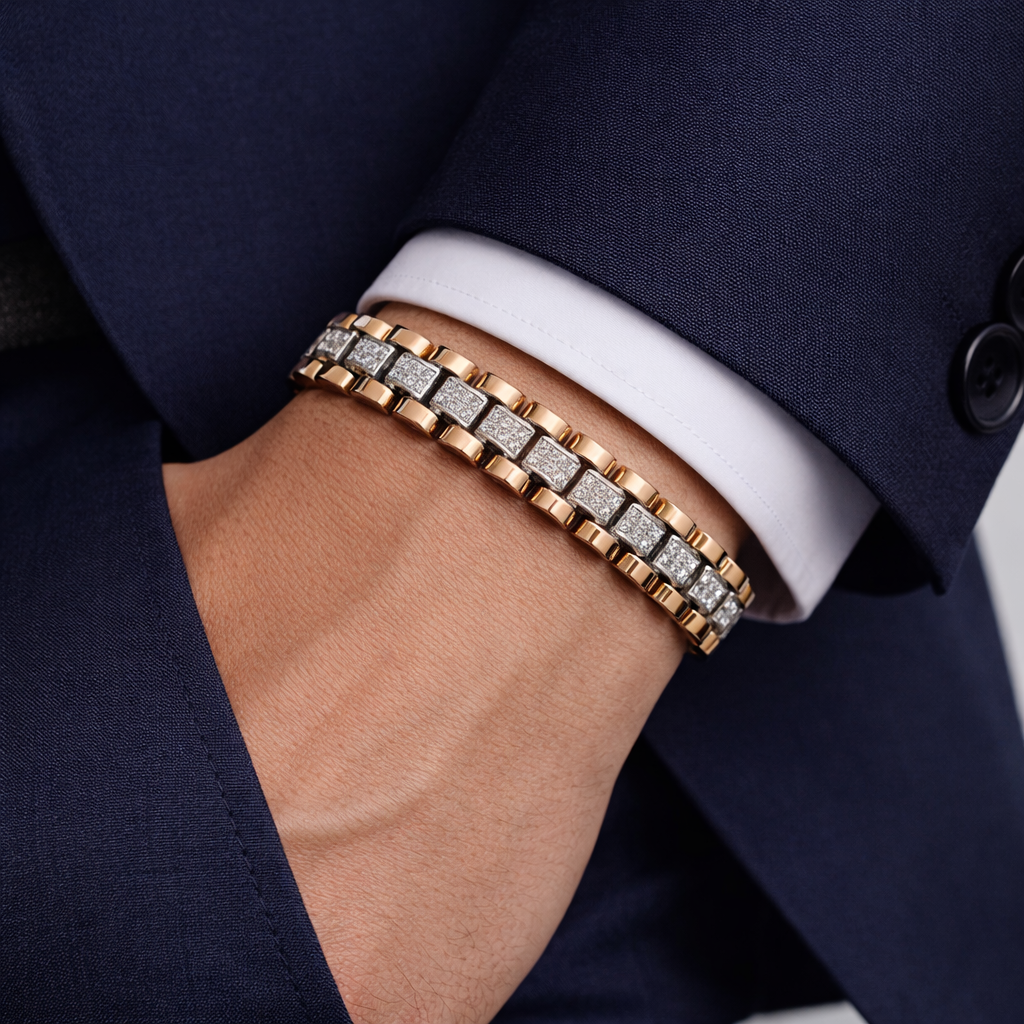 Dual Tone Men Bracelet