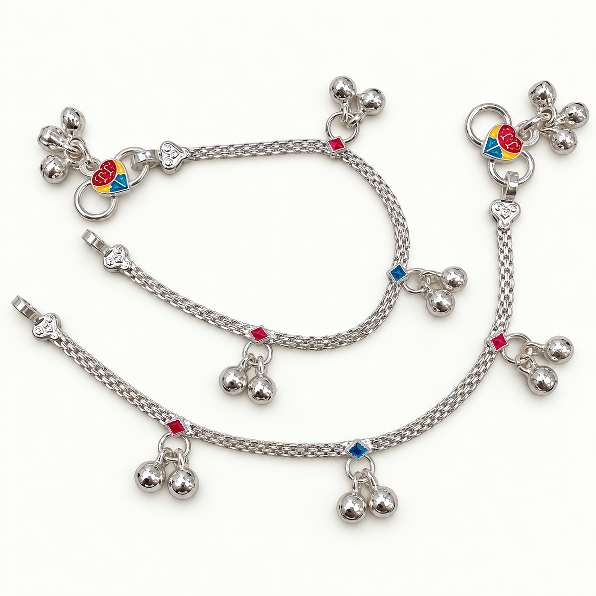 Silver 6 inch Kids Anklet