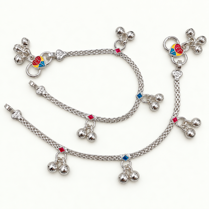 Silver 6 inch Kids Anklet