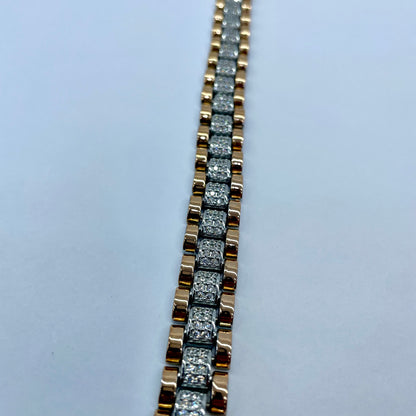 Silver Men Rose Gold Bracelet