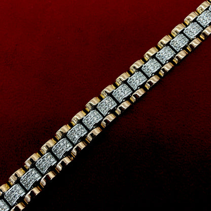 Silver Men Rose Gold Bracelet