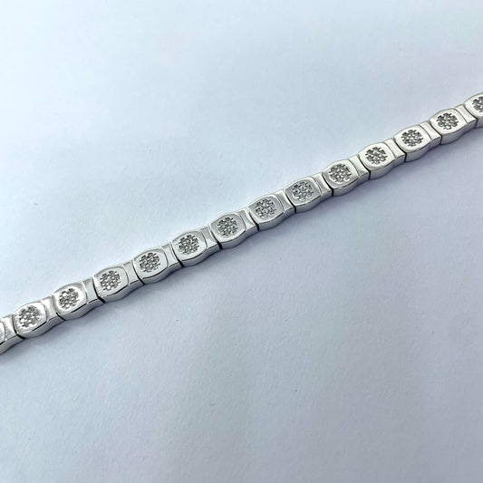Silver Men Rhodium Fancy Bracelet