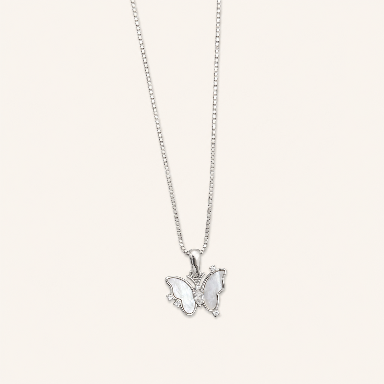 925 Silver Mop Butterfly Chain-Pendant