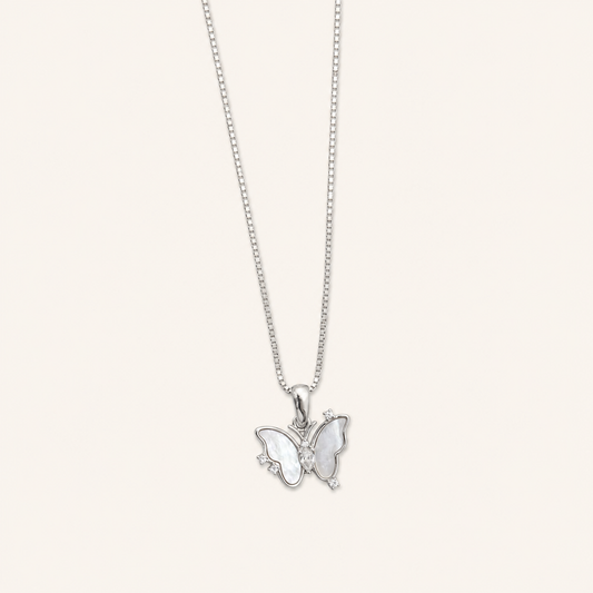 925 Silver Mop Butterfly Chain-Pendant