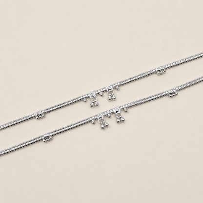 Silver Simple Anklet for Women - Durable & comfortable