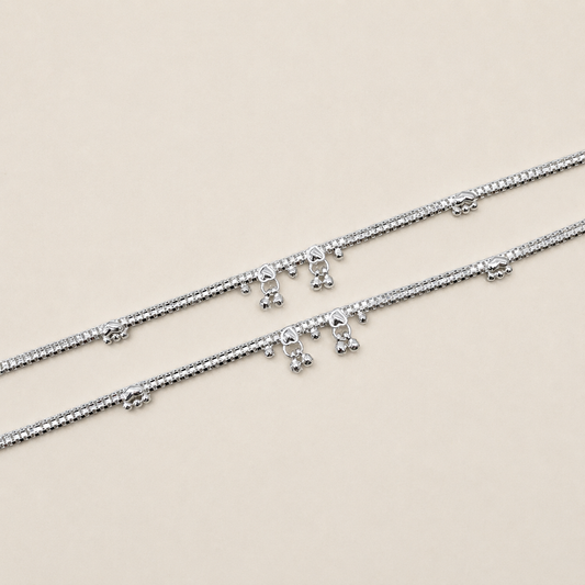 Silver Simple Anklet for Women - Durable & comfortable