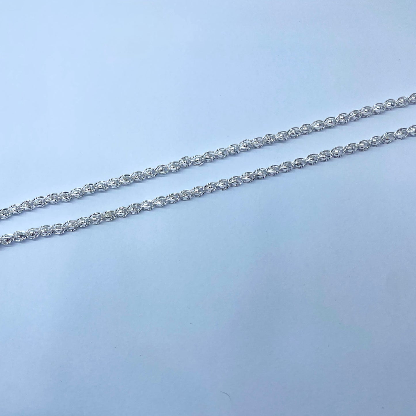 Silver Pinjara Anklet White