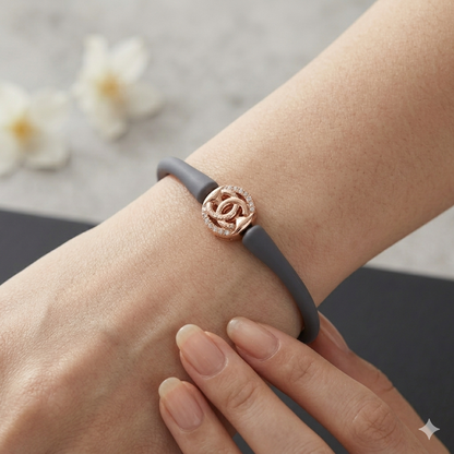 Silver RoseGold Logo Bracelet