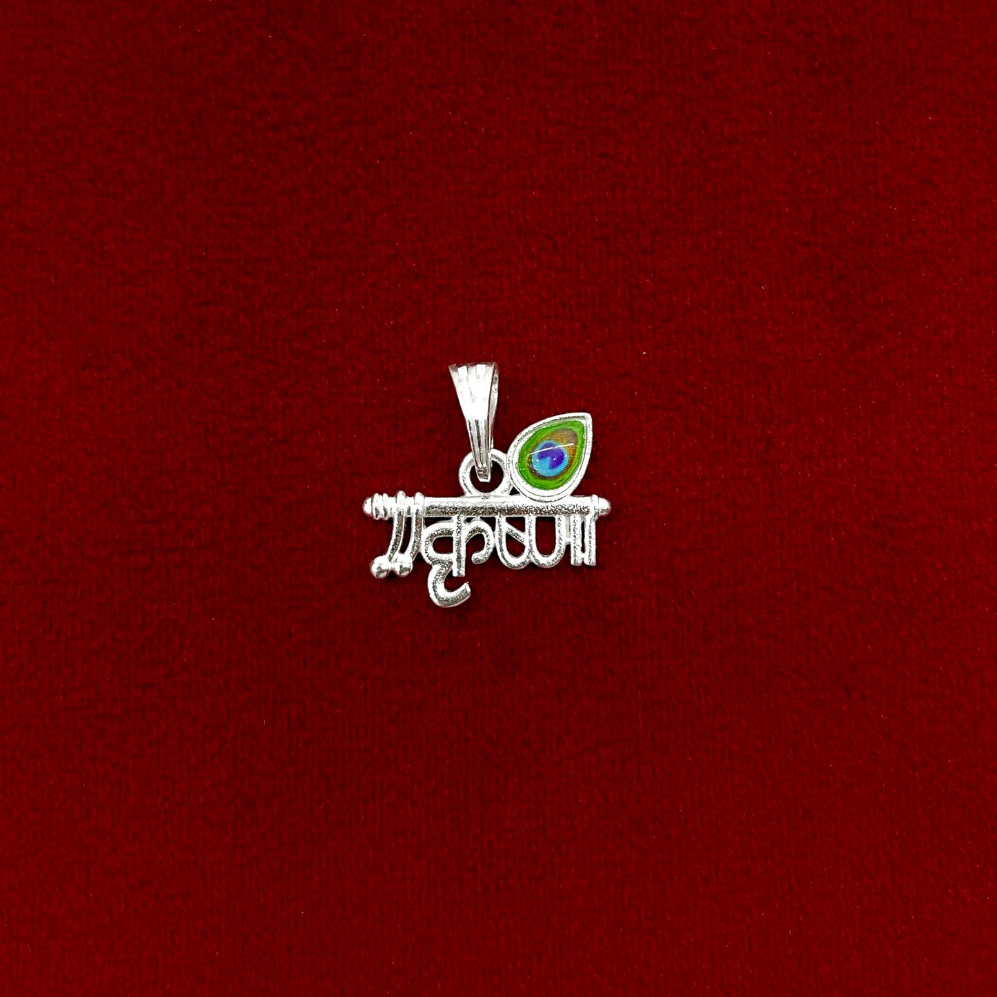 Silver Krishna Morepankh Pendent