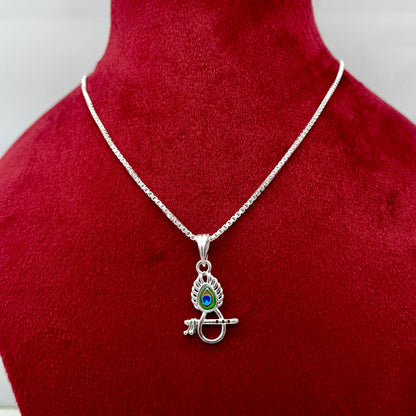 Silver Morepankh Fancy Pendent