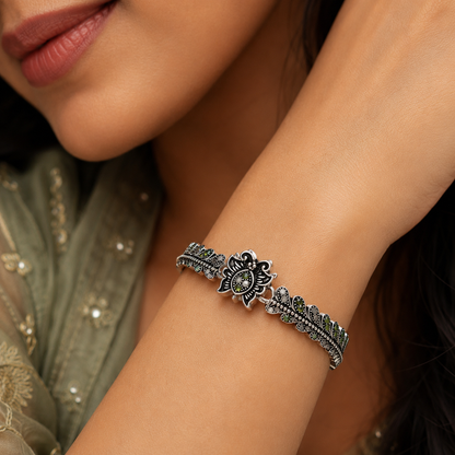 Silver Antique Butterfly Ladies Bracelet