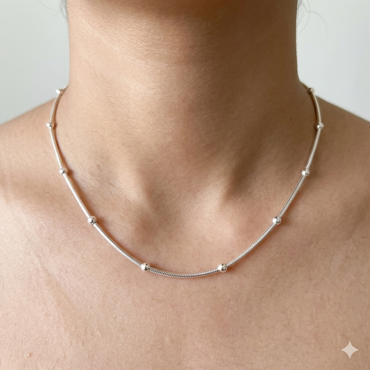 Silver Kids Ball Snake Chain