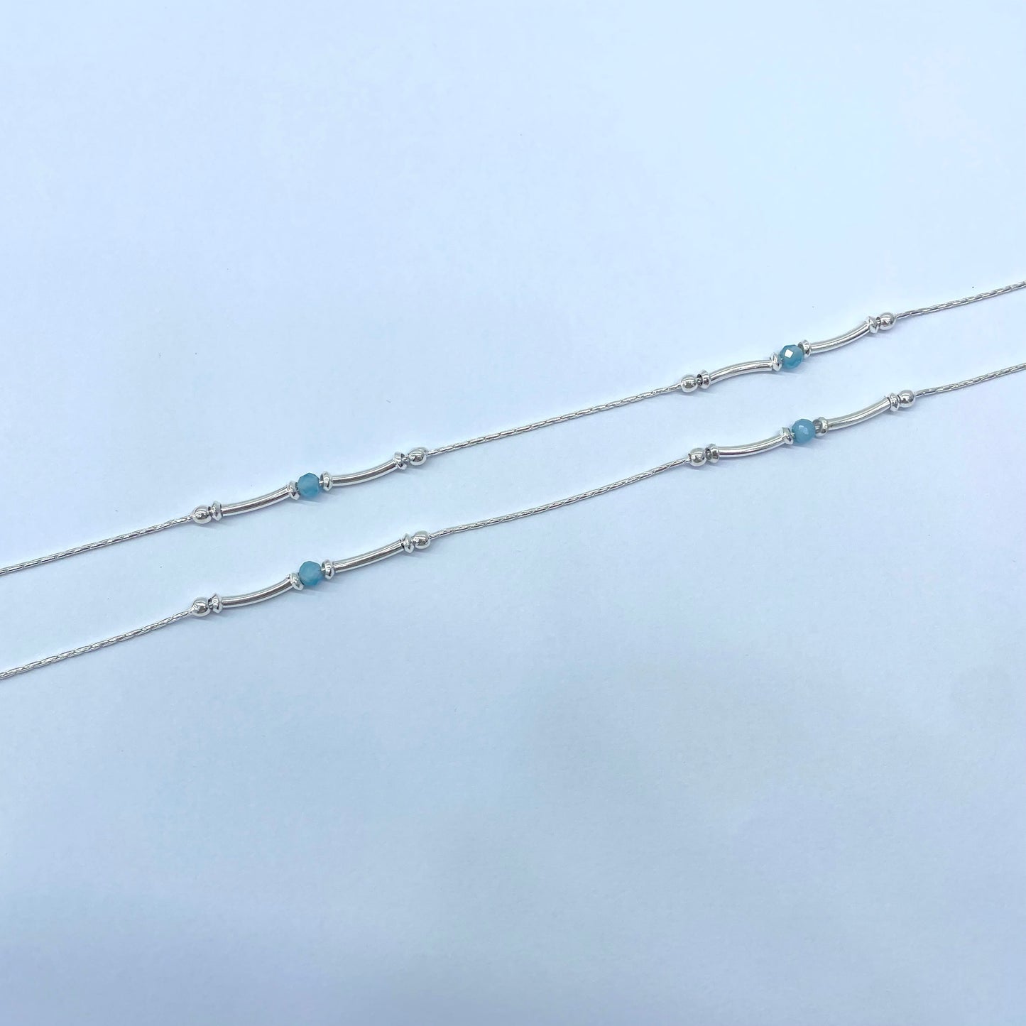 Firoja Beads Silver Anklet