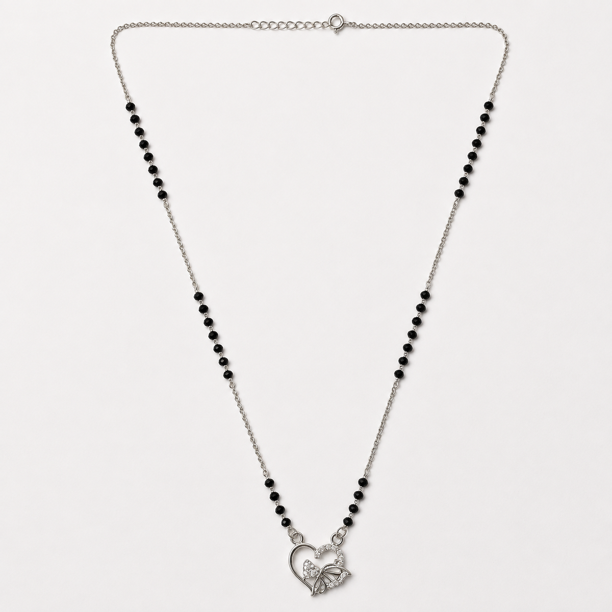 925 Silver Butterfly with Heart Mangalsutra