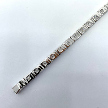 Silver Men Rhodium Fancy Bracelet
