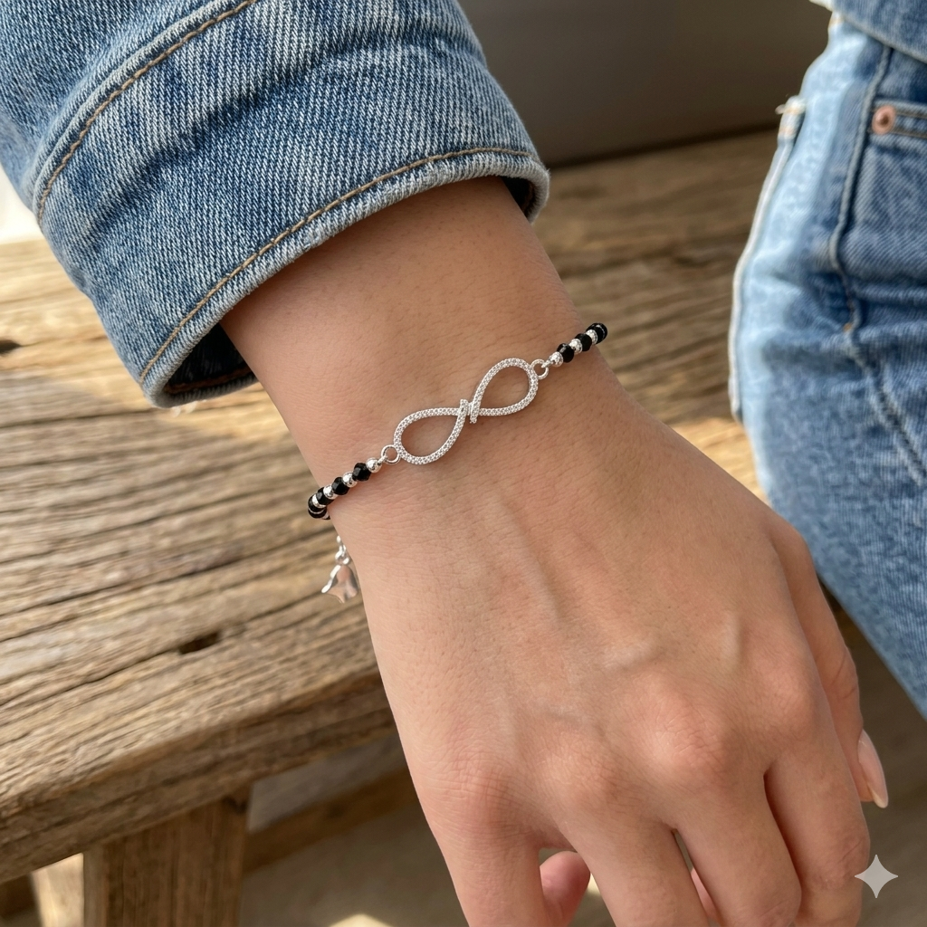 Silver Girlish Infinity Bracelet
